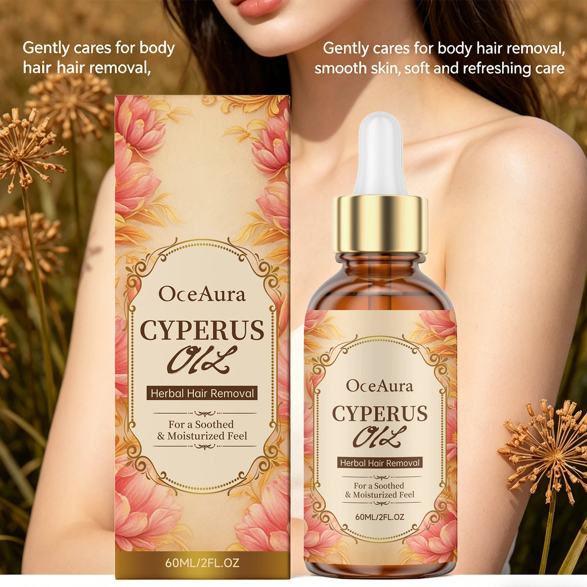 Cyperus Oil Hair Growth Inhibitor and Moisturizing Body Serum