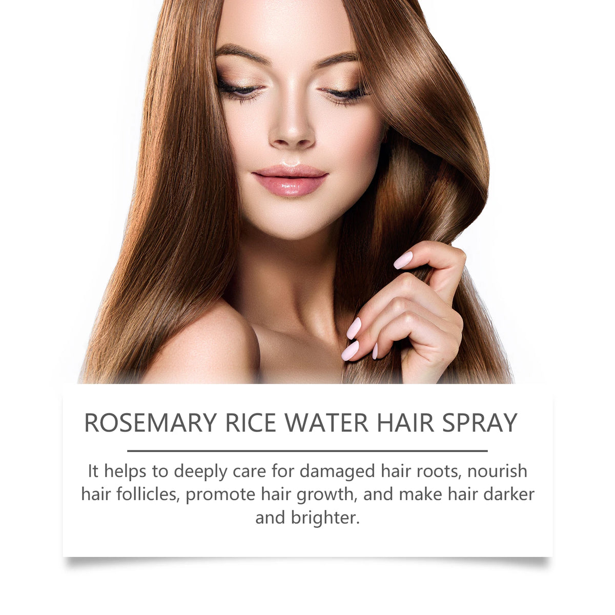 Rosemary Rice Water Hair Growth Spray for Damaged Frizzy Hair