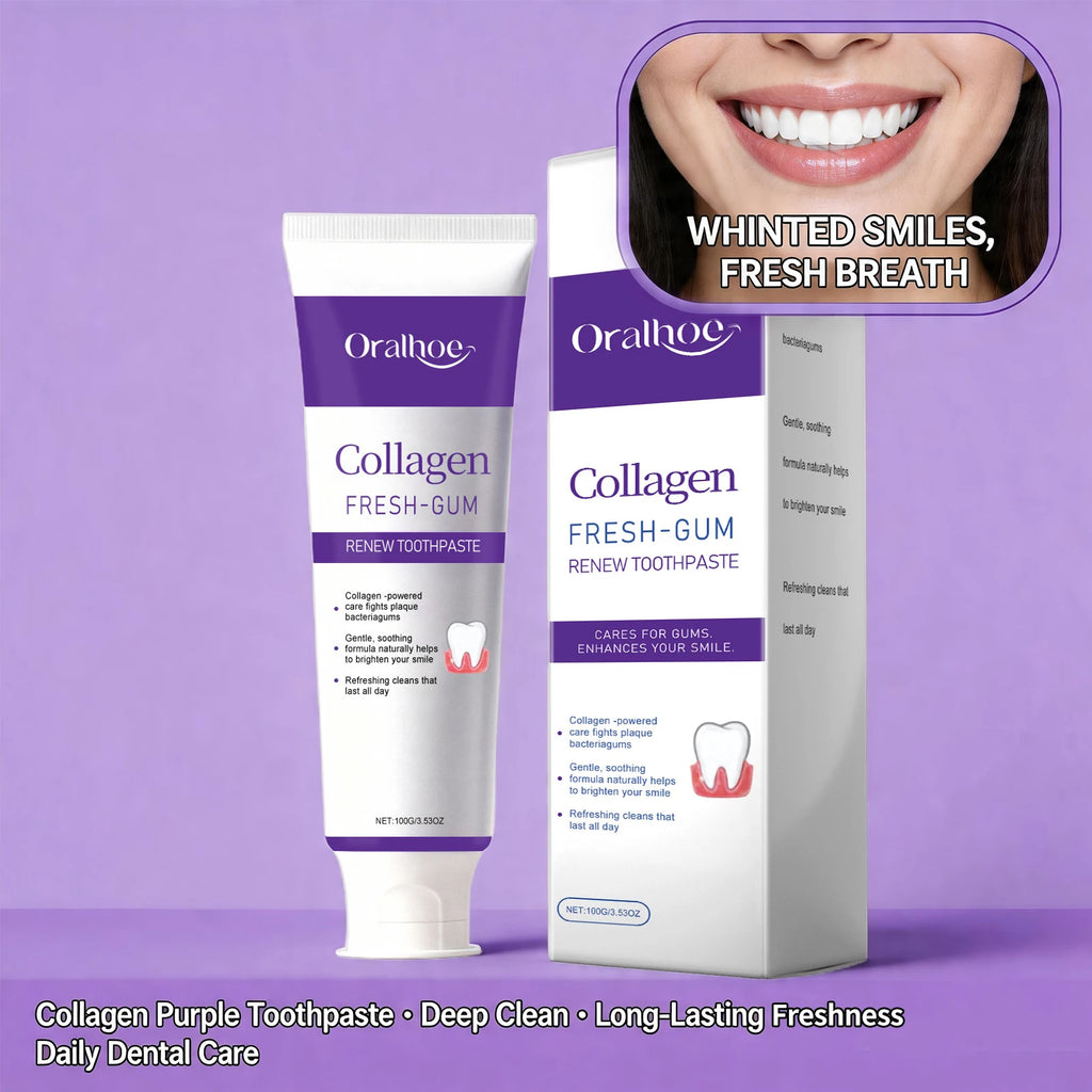 Collagen Whitening Toothpaste for Fresh Breath and Gum Care
