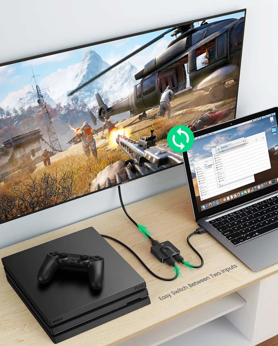 4K 60Hz Bi-Directional HDMI Switcher for Monitors and Gaming Consoles - 18