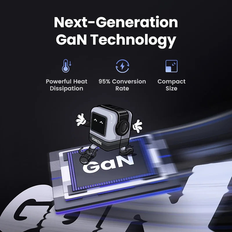 65W GaN USB-C Fast Charger with LED Display for Laptops and Phones - 6