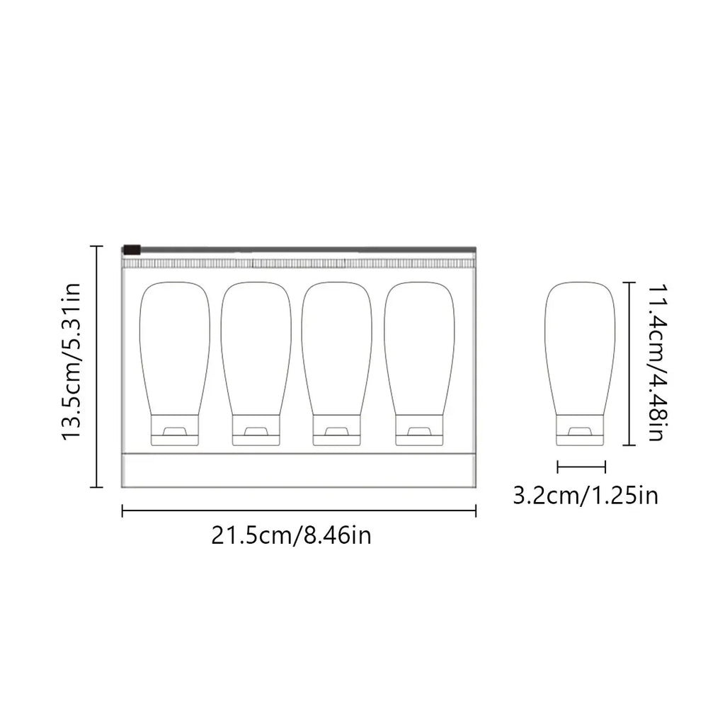 Leak-Proof Travel Toiletries Bottle Set for Liquids