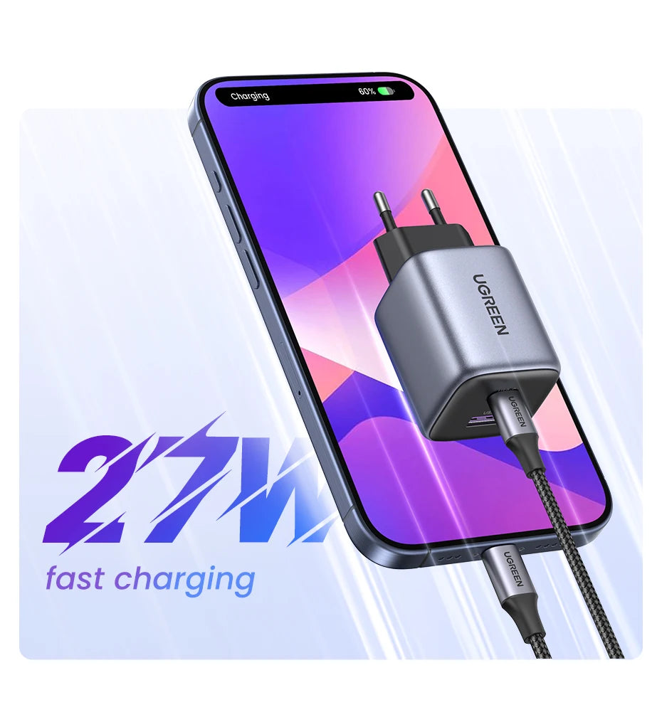 35W GaN Dual Port USB-C Fast Wall Charger