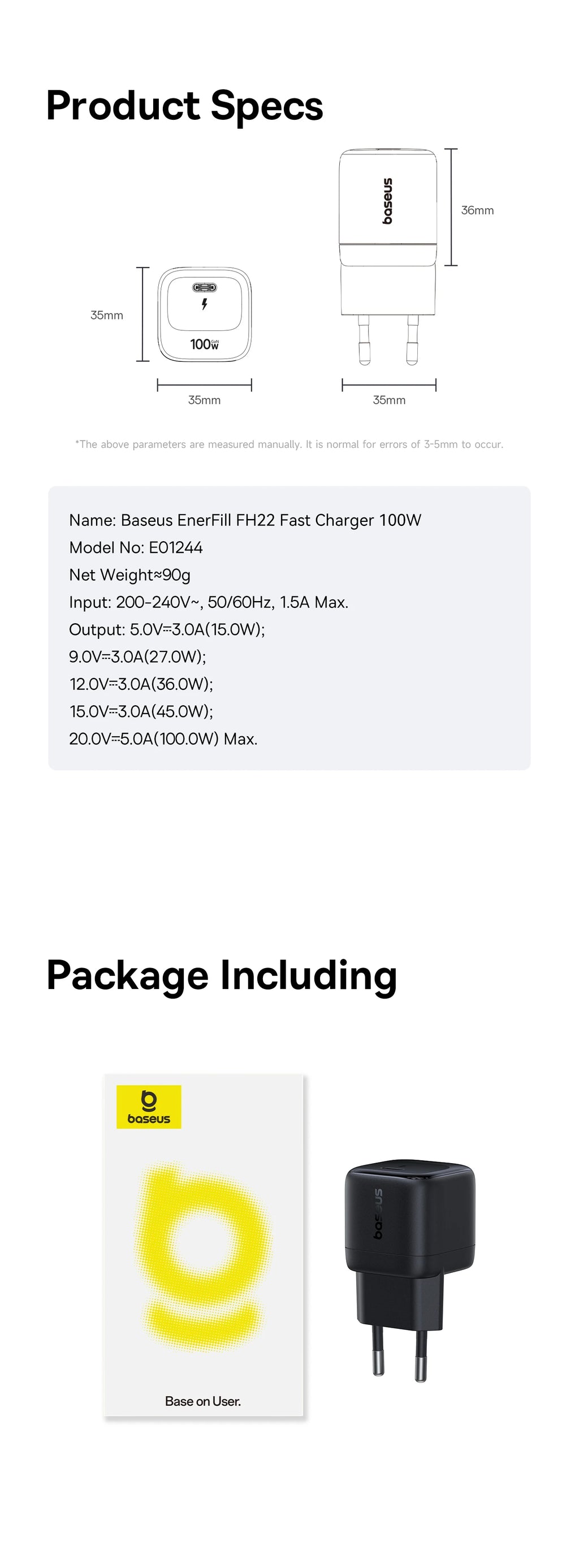 100W GaN USB-C Fast Charger for Laptops and Smartphones