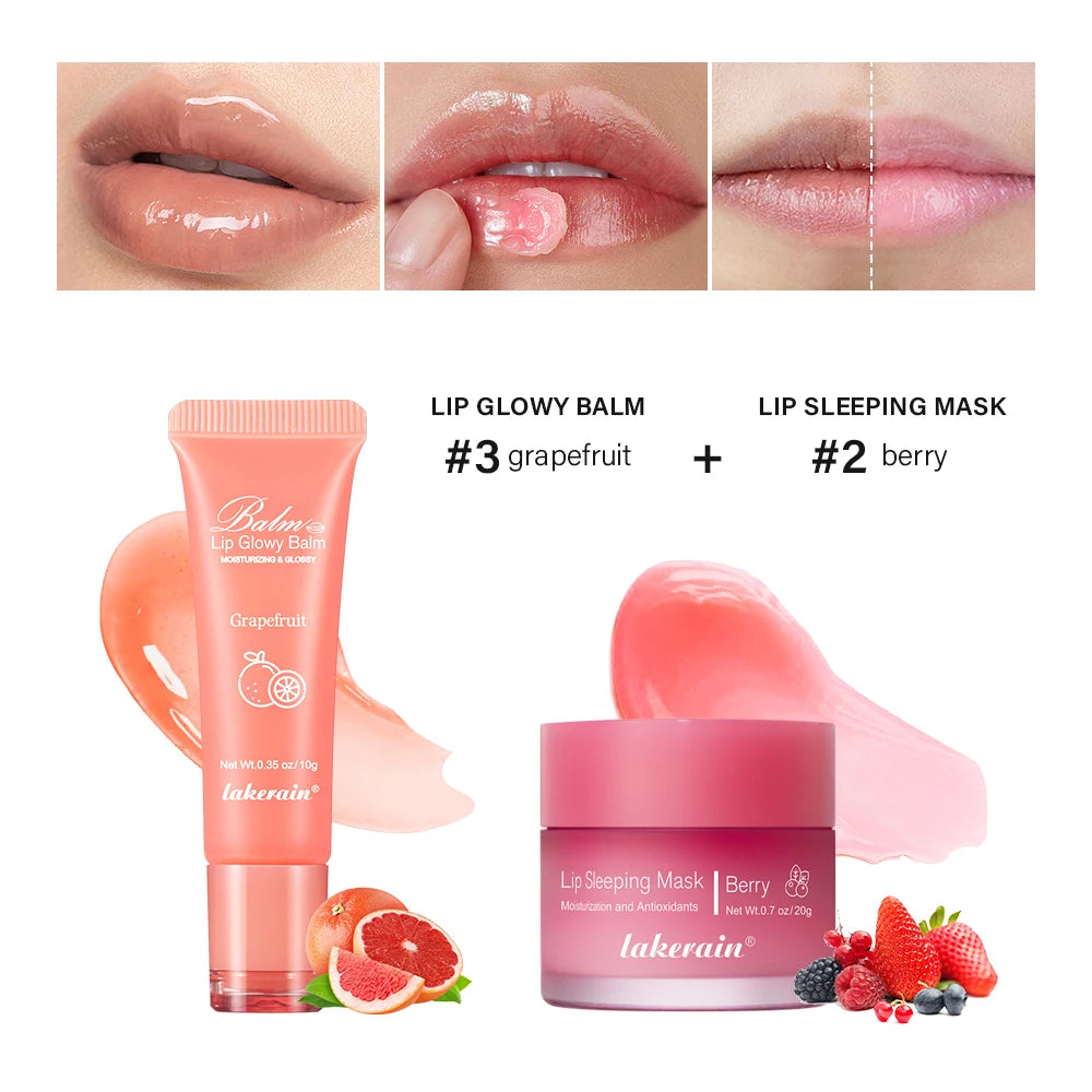 Moisturizing Lip Balm and Night Sleeping Mask Set