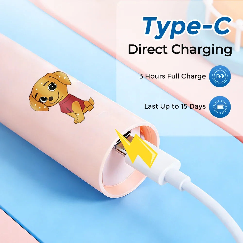Rechargeable Electric Toothbrush for Kids with 4 Brush Heads - 6