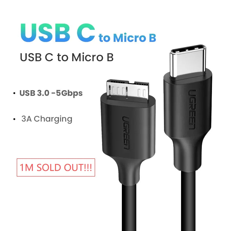 USB C to Micro-B 3.0 Data and Charging Cable - 22
