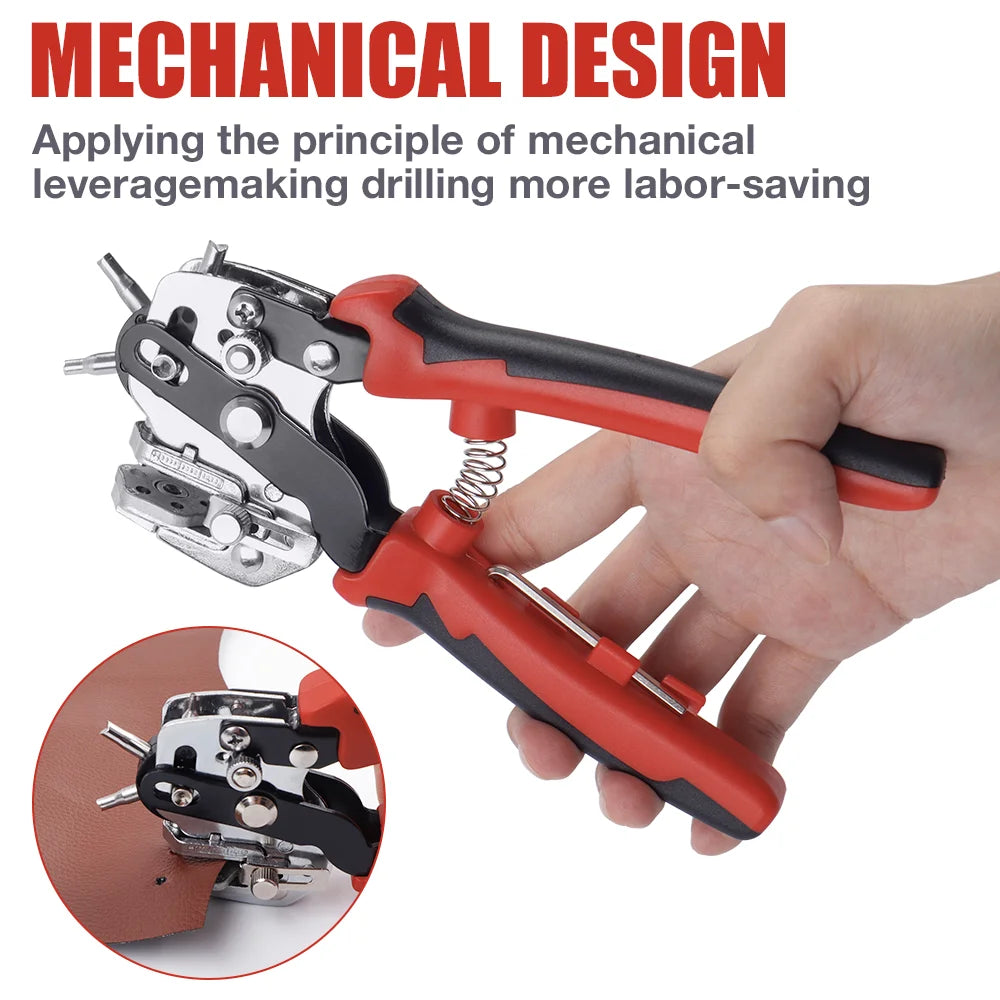 Heavy-Duty Rotary Leather and Belt Hole Puncher