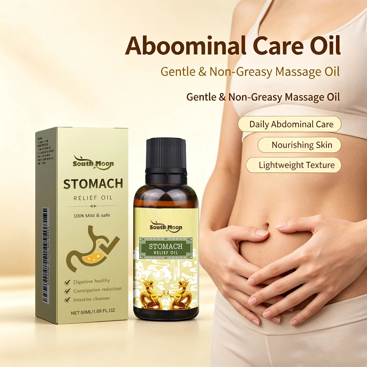 Herbal Abdominal Massage Oil for Digestive Relief