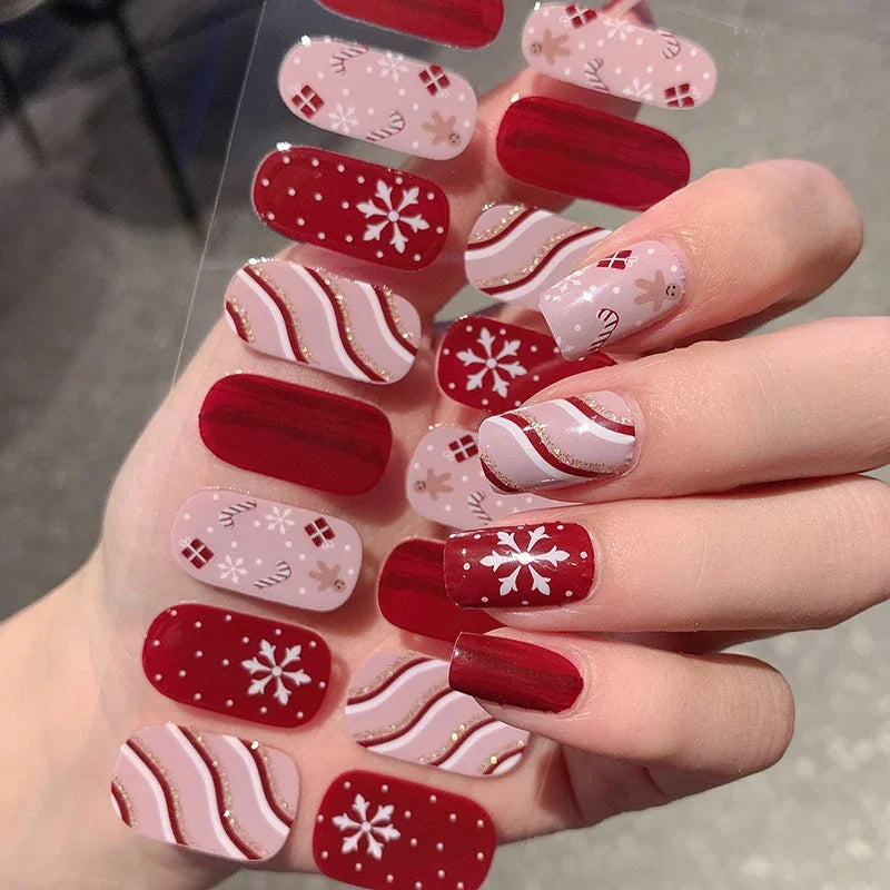 Christmas Semi-Cured Gel Nail Wrap Stickers - 1