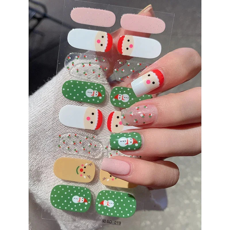 Christmas Semi-Cured Gel Nail Wrap Stickers - 23