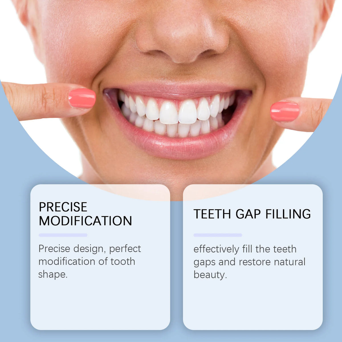 Adjustable Snap-On Smile Veneers for Teeth Gaps and Stains