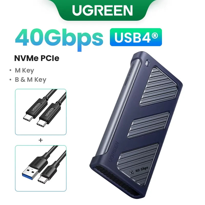 40Gbps USB4 M.2 NVMe SSD Enclosure with Cooling Fan