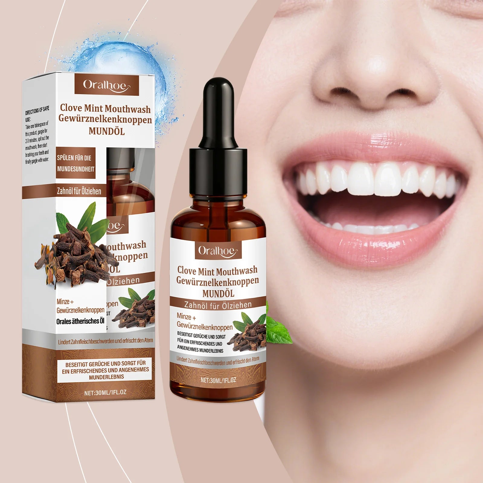 Clove Mint Oral Rinse for Fresh Breath and Teeth Whitening - 11