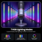 USB Condenser Microphone with RGB for Gaming and Streaming