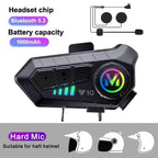 Bluetooth 5.4 Motorcycle Helmet Headset with RGB Lights and IP67 Rating
