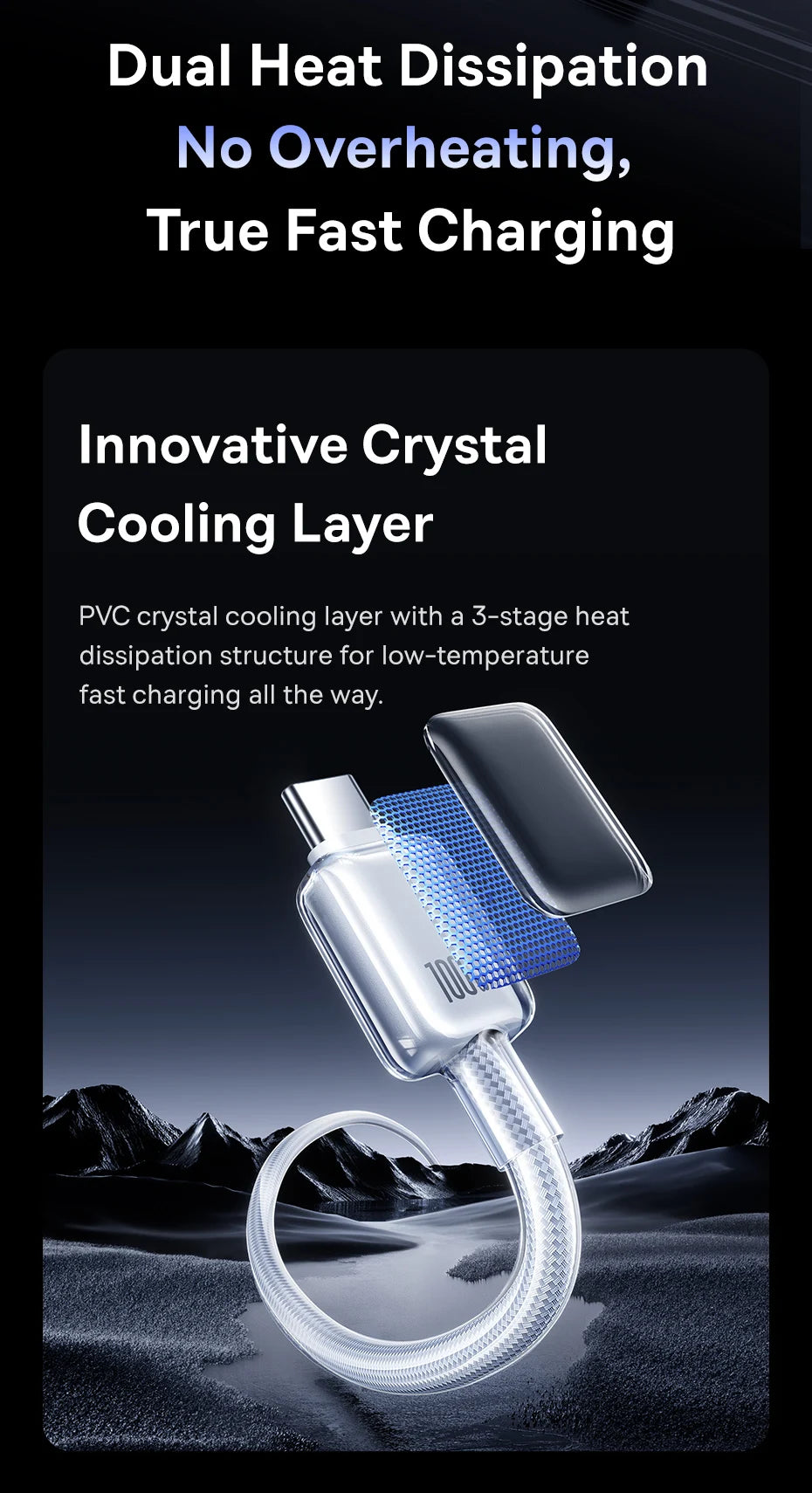 100W USB-A to USB-C Fast Charging Data Cable - 10