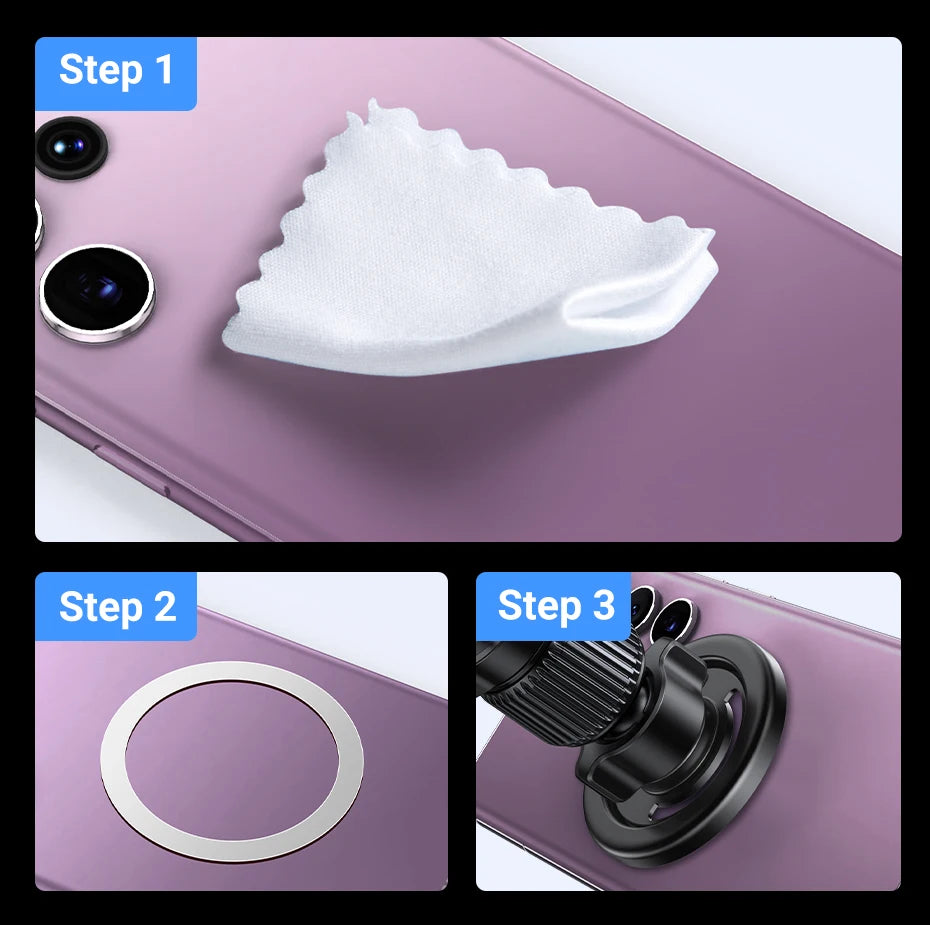 3-in-1 Magnetic Car Phone Mount for Dashboard and Air Vent