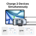20W GaN Dual-Port USB-C and USB-A Fast Wall Charger