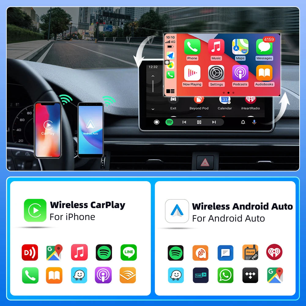 2-in-1 Wired to Wireless CarPlay and Android Auto Adapter Dongle