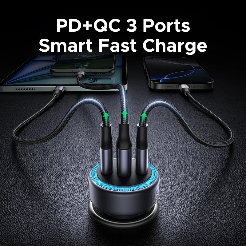 30W USB-C Fast Car Charger with Dual Ports