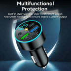 66W 5 Port Car Charger with 3 PD and 2 USB Ports and Starry Sky Lamp