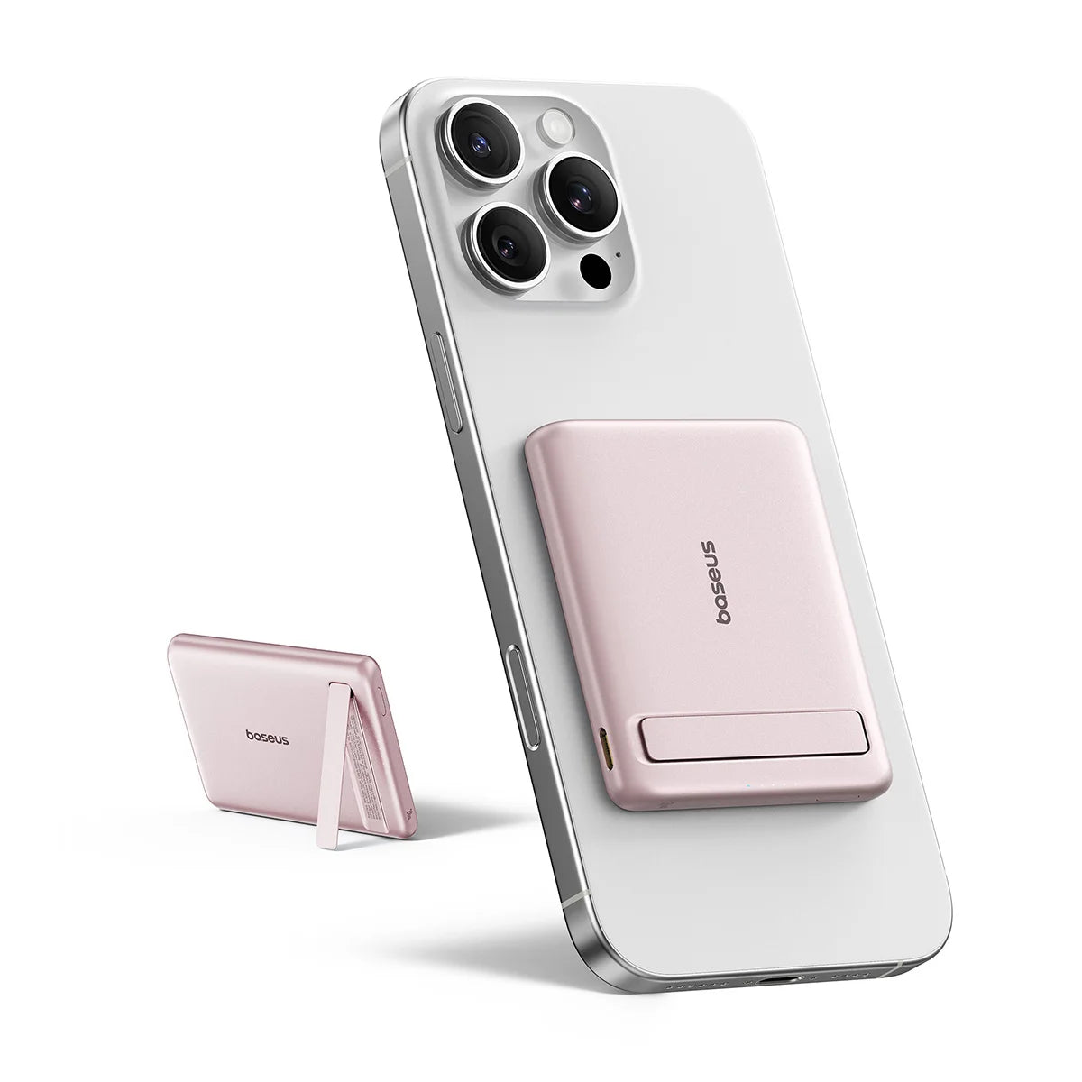 Qi2 Magnetic Portable Wireless Power Bank with Kickstand 5000mAh