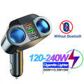 Car Cigarette Lighter Splitter PD USB Charger Bluetooth 5.0 FM Adapter