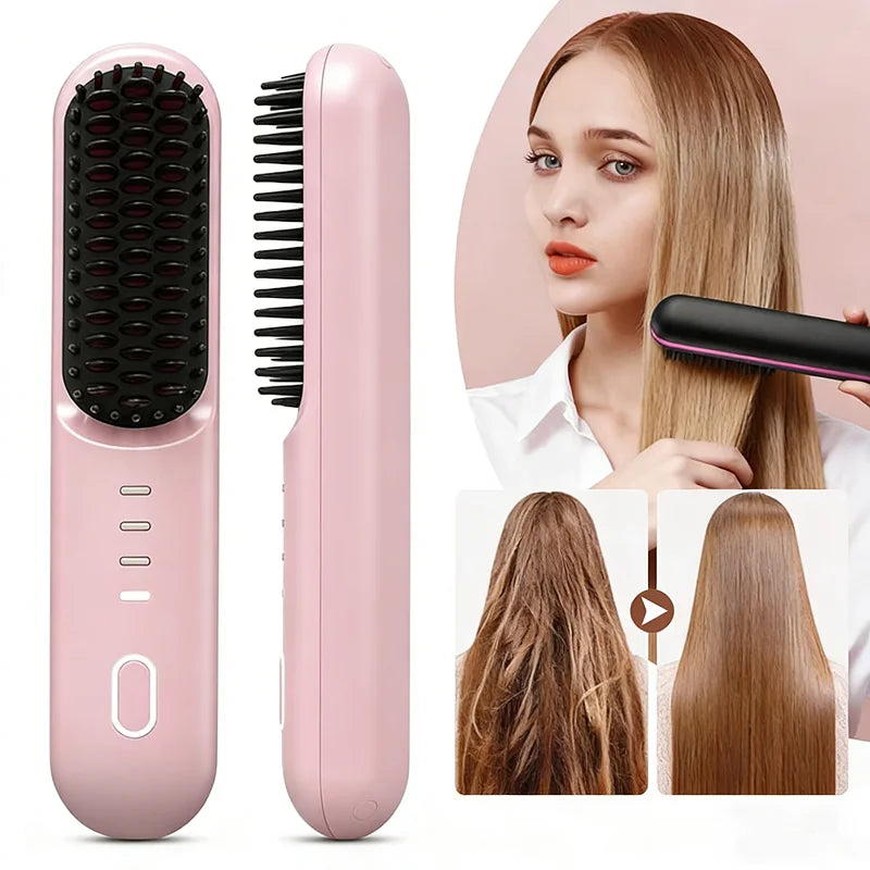 Fast Heating Cordless Hair Straightening Brush