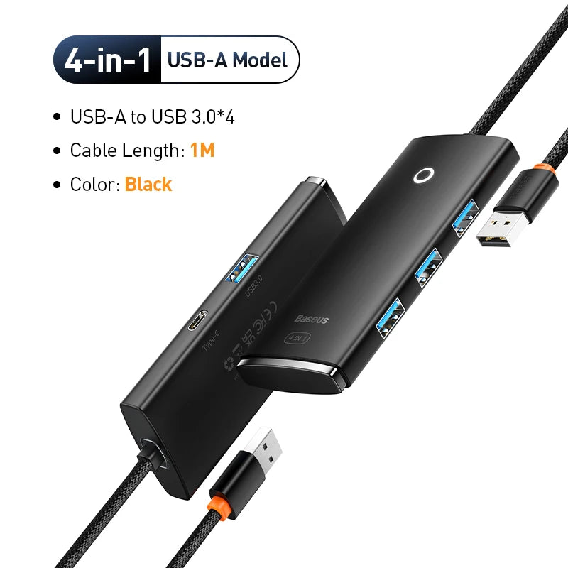 4-in-1 USB-C to USB 3.0 Multi-Port Adapter Hub - 30