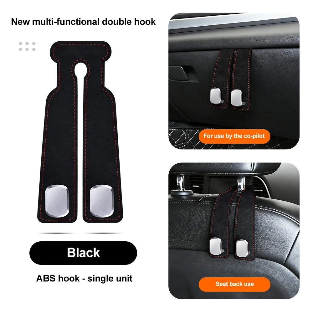 Suede Leather Car Glove Box Hanging Hook for Handbags and Accessories - 20