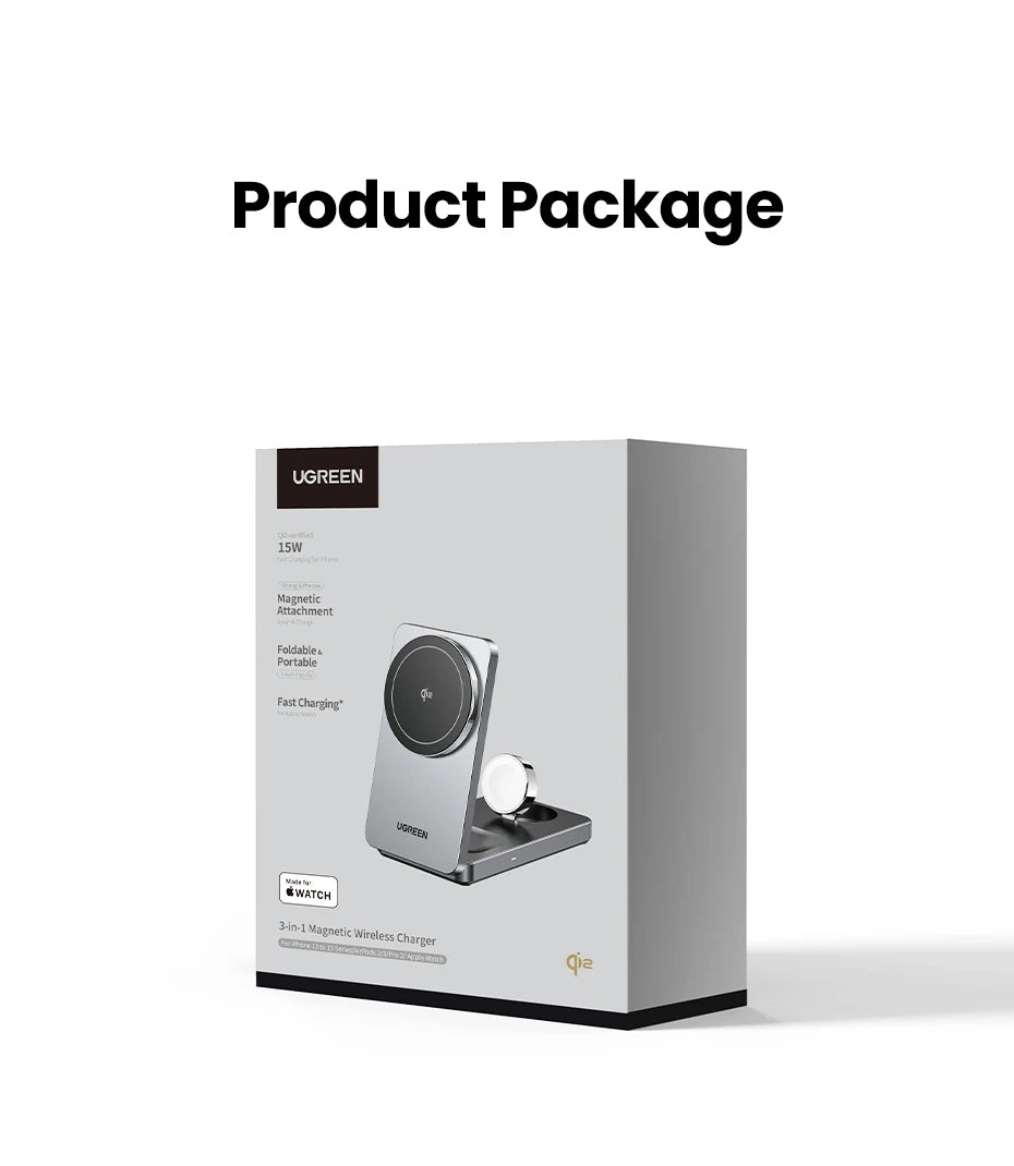 3-in-1 Magnetic Wireless Charging Stand for iPhone and Apple Watch - 24
