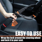 Braided Steel Car Steering Wheel Lock with Seatbelt Buckle