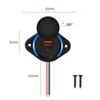 Dual Port USB PD and QC3.0 Power Socket for 12V 24V Vehicles