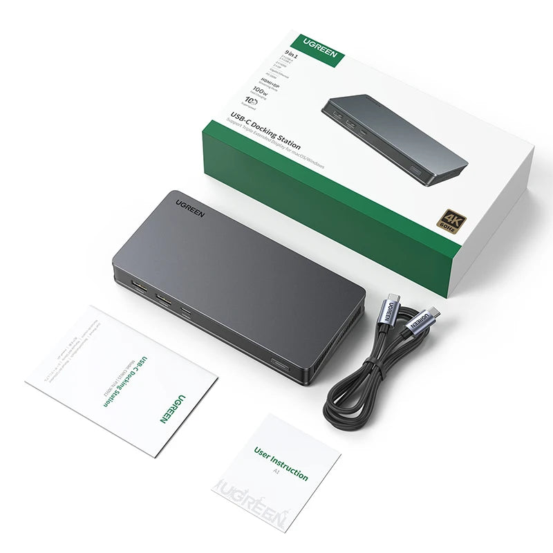 9-in-1 Dual 4K 60Hz DisplayLink Docking Station for Laptop - 21