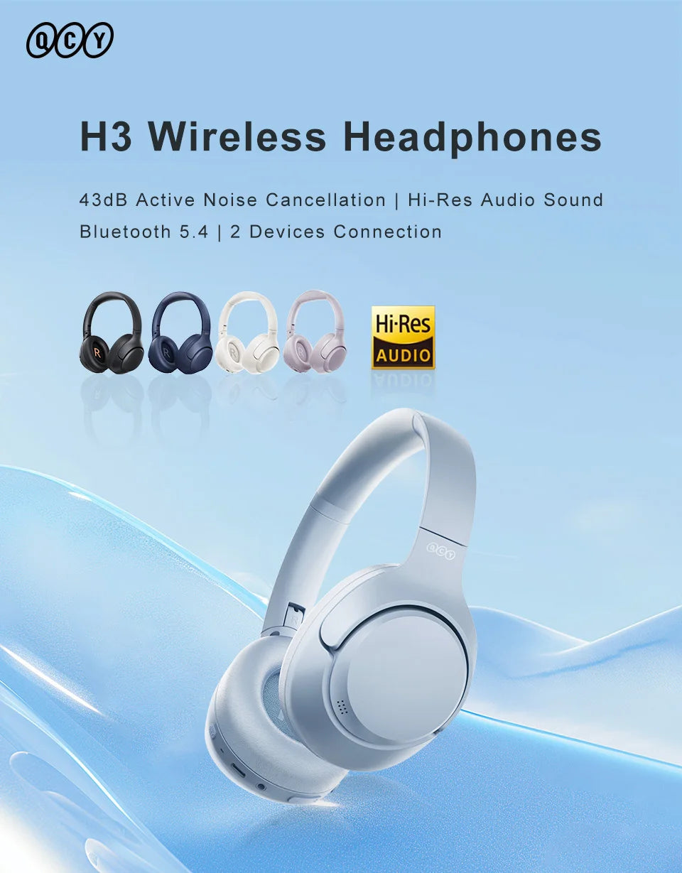 Active Noise Cancelling Bluetooth 5.4 Over-Ear Wireless Headphones
