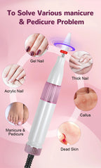Rechargeable Electric Nail Drill for Manicure and Pedicure