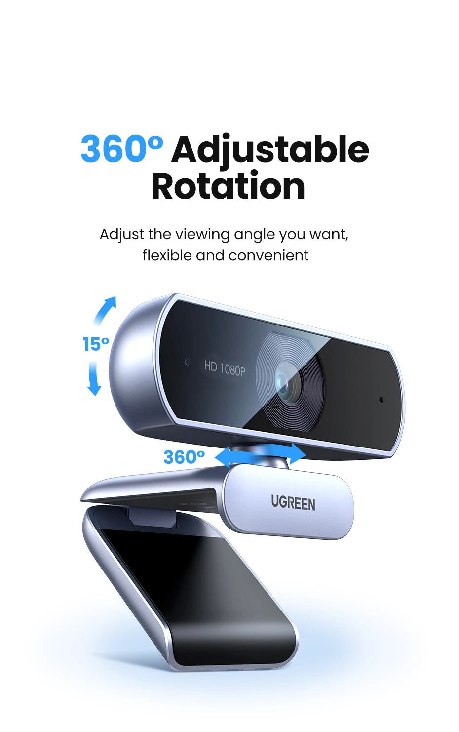 2K HD USB Webcam with Dual Microphones for Streaming and Video Calls - 26
