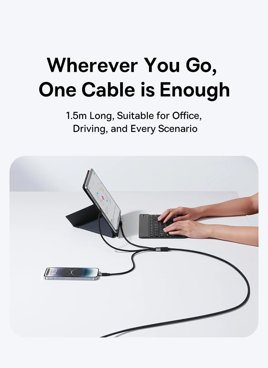 3-in-1 100W Fast Charging Cable for Phone and Laptop - 16