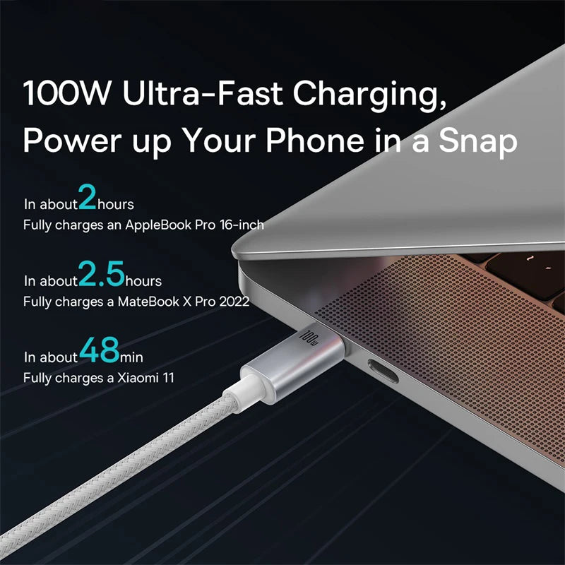 100W USB-C to USB-C Fast Charging Data Cable - 3