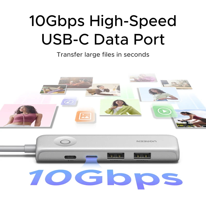 5-in-1 USB-C Hub 4K 60Hz Adapter with 100W PD Charging - 4