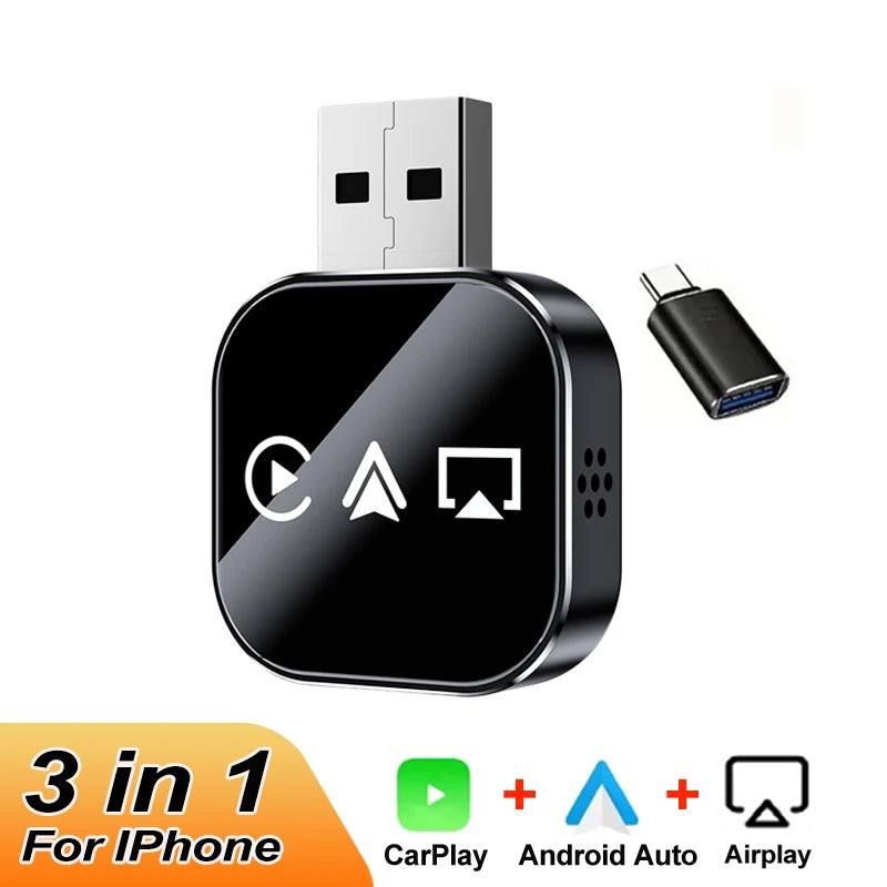 Wireless CarPlay and Android Auto 3-in-1 Adapter