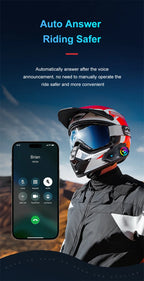 Bluetooth 6.0 Motorcycle Helmet Intercom Headset