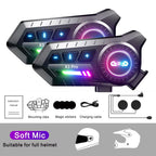 Motorcycle Helmet Bluetooth Intercom Headset with FM Radio
