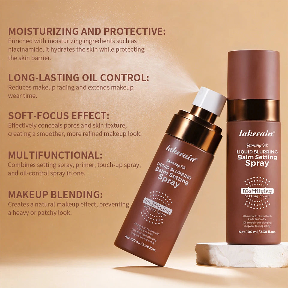 Liquid Blurring Balm Setting Spray for Long-Lasting Matte Makeup - 9