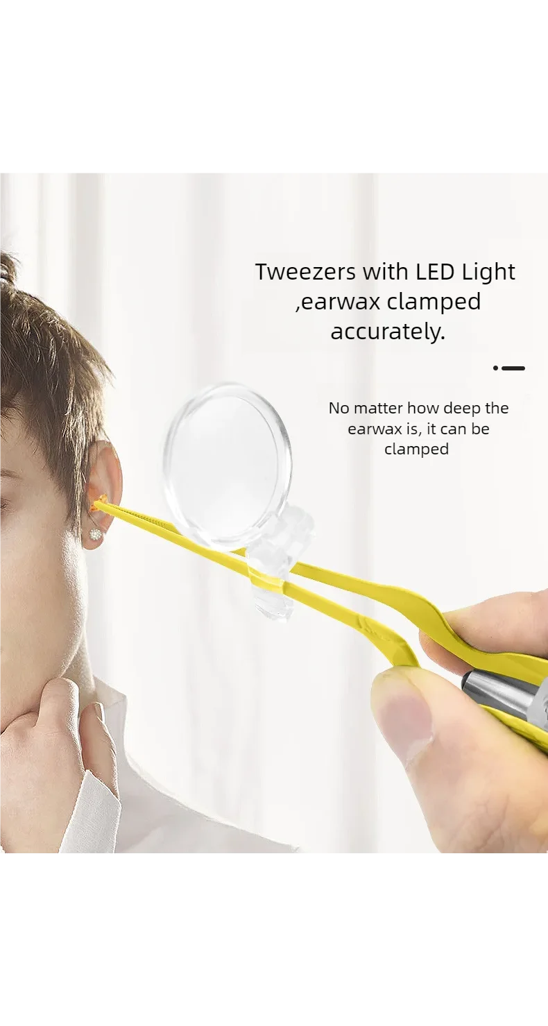 LED Illuminated Ear Wax Removal Tool Kit for Adults and Kids - 12