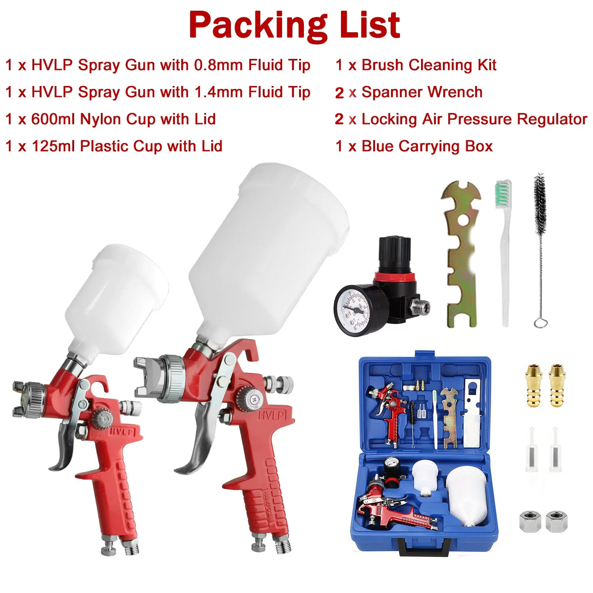 Professional HVLP Gravity Feed Spray Gun Kit for Painting