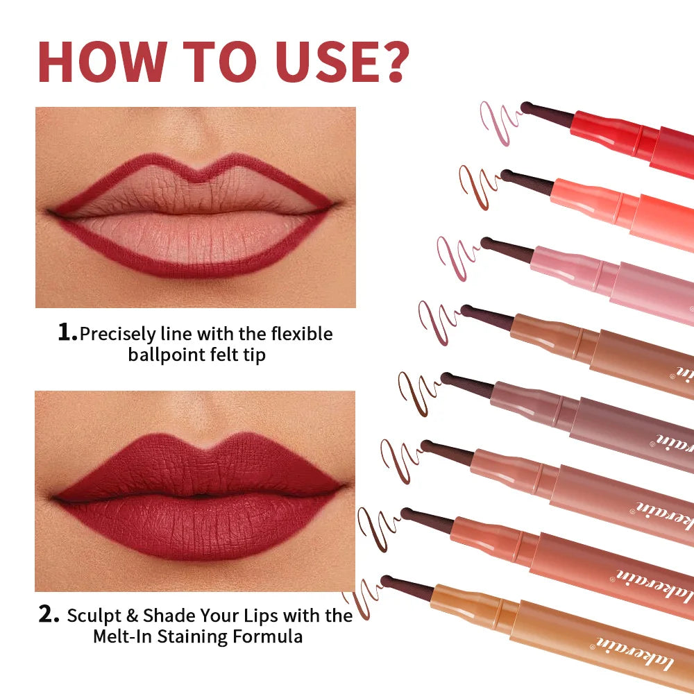 Waterproof Long-Lasting Felt-Tip Lip Liner Stain