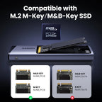 Dual Protocol M.2 NVMe and SATA SSD Enclosure 10Gbps USB-C Adapter