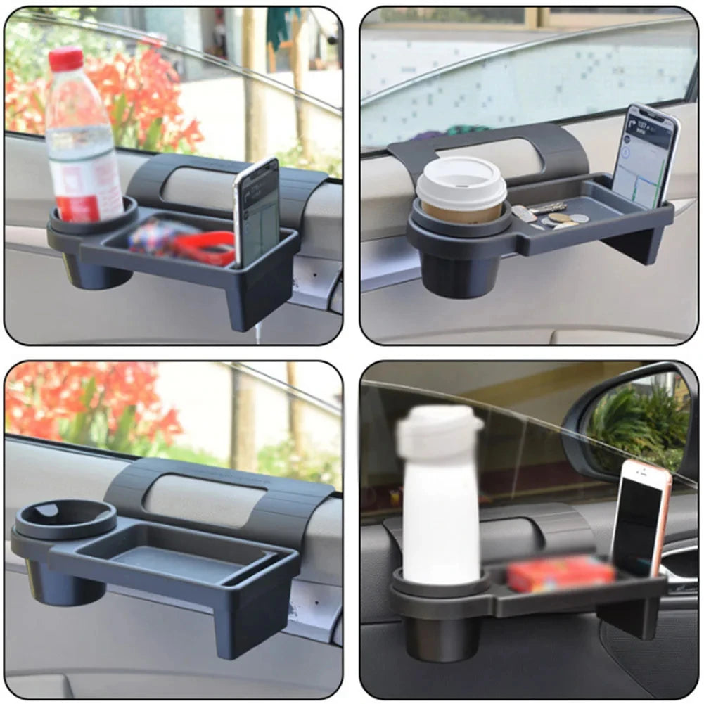 Car Window Hanging Storage Organizer Tray with Cup and Phone Holder